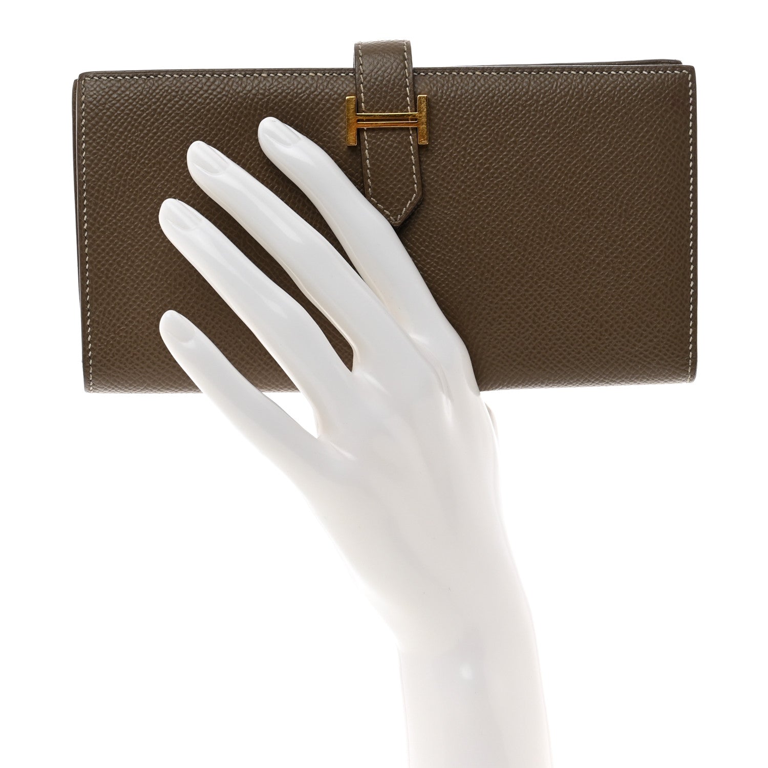 Hermes Epsom Bearn Gusset Wallet Etoupe 2 of 8