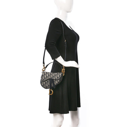 Christian Dior Oblique Mini Saddle Bag With Strap Blue 2 of 9