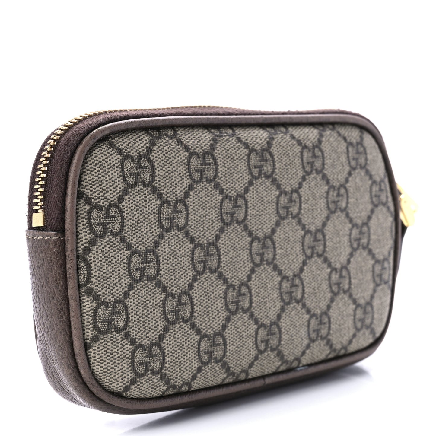 GG Supreme Monogram Ophidia Phone Case Wristlet Brown