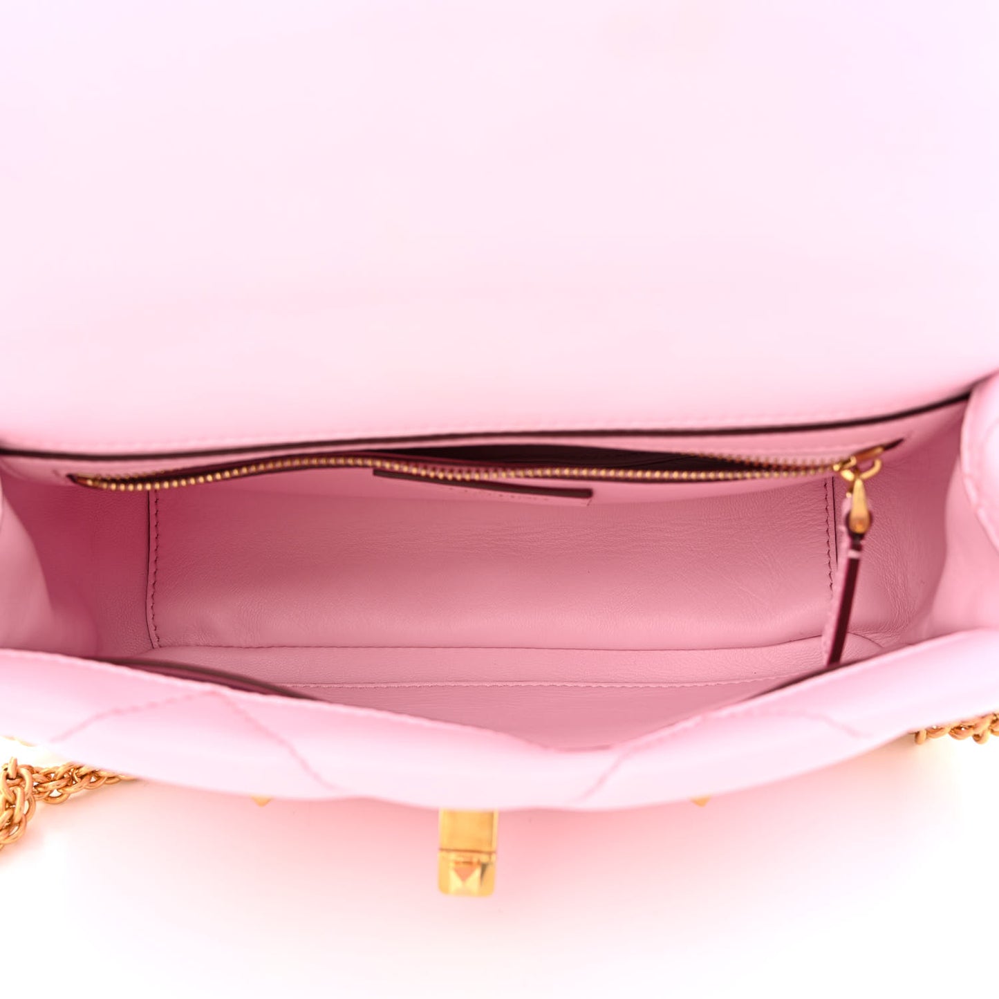 Nappa Medium Roman Stud Shoulder Bag Pink Borealis