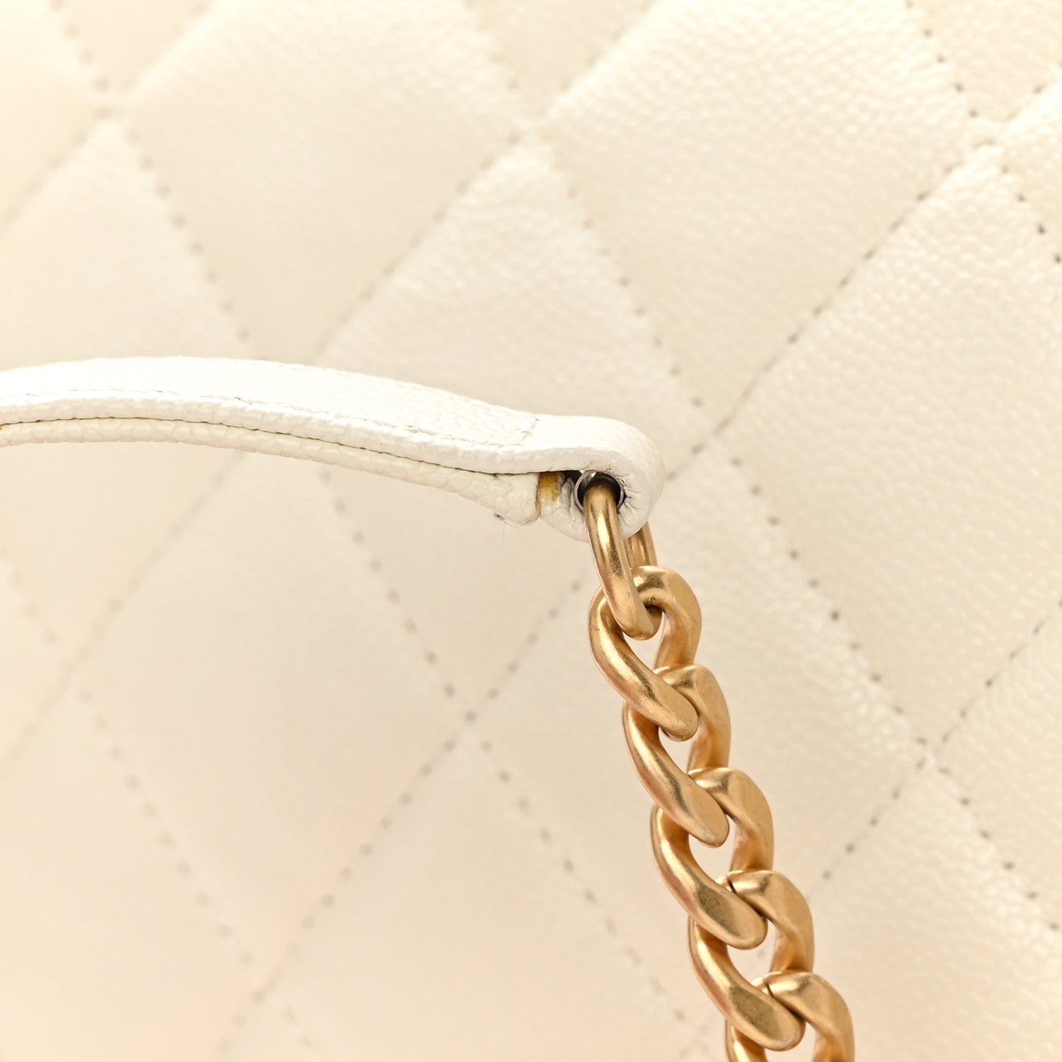 Chanel Shiny Caviar Quilted Large Chain Melody Flap White 15 of 17