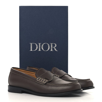 Christian Dior Grained Calfskin Dior Granville Men Loafers 43 Brown 10 of 10