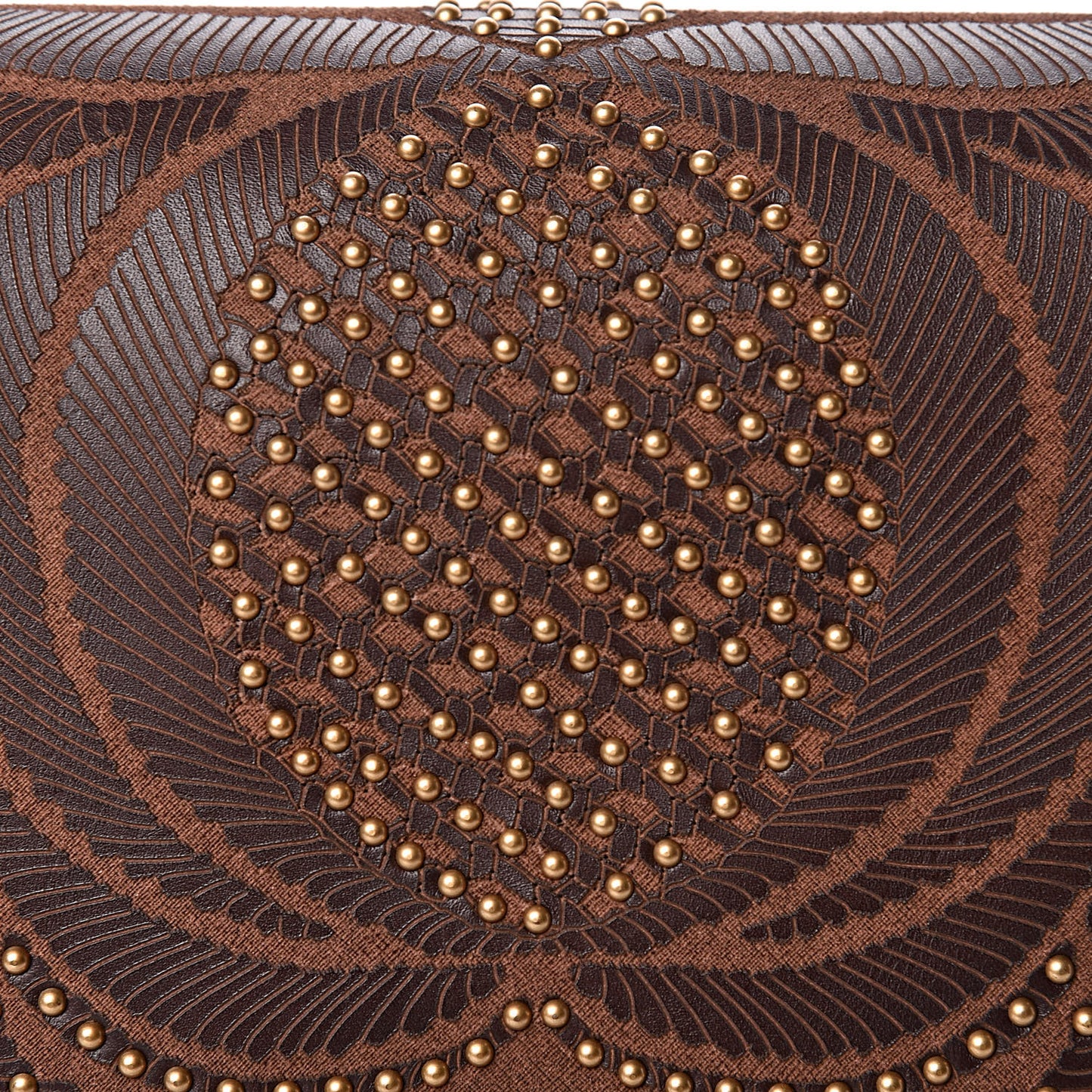 Calfskin Embossed Studded Medium My Rockstud Frame Bag Cacao