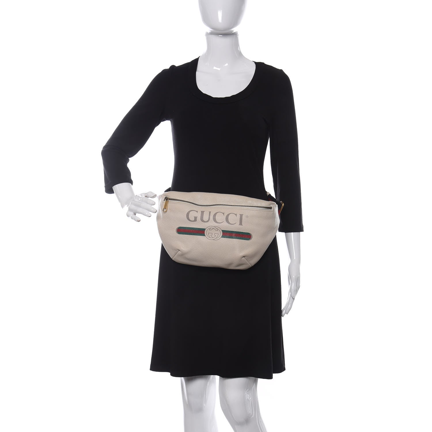 Gucci Grained Calfskin Logo Belt Bag White 2 of 12