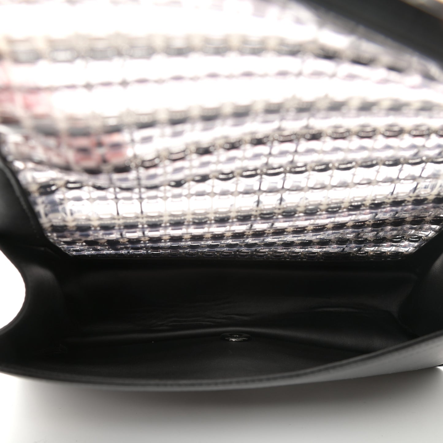 PVC Thread Woven Medium Boy Flap Black