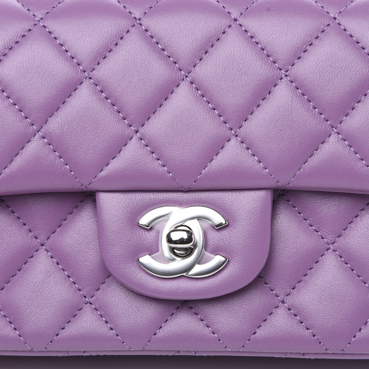 Chanel Lambskin Quilted Mini Rectangular Flap Purple 10 of 11