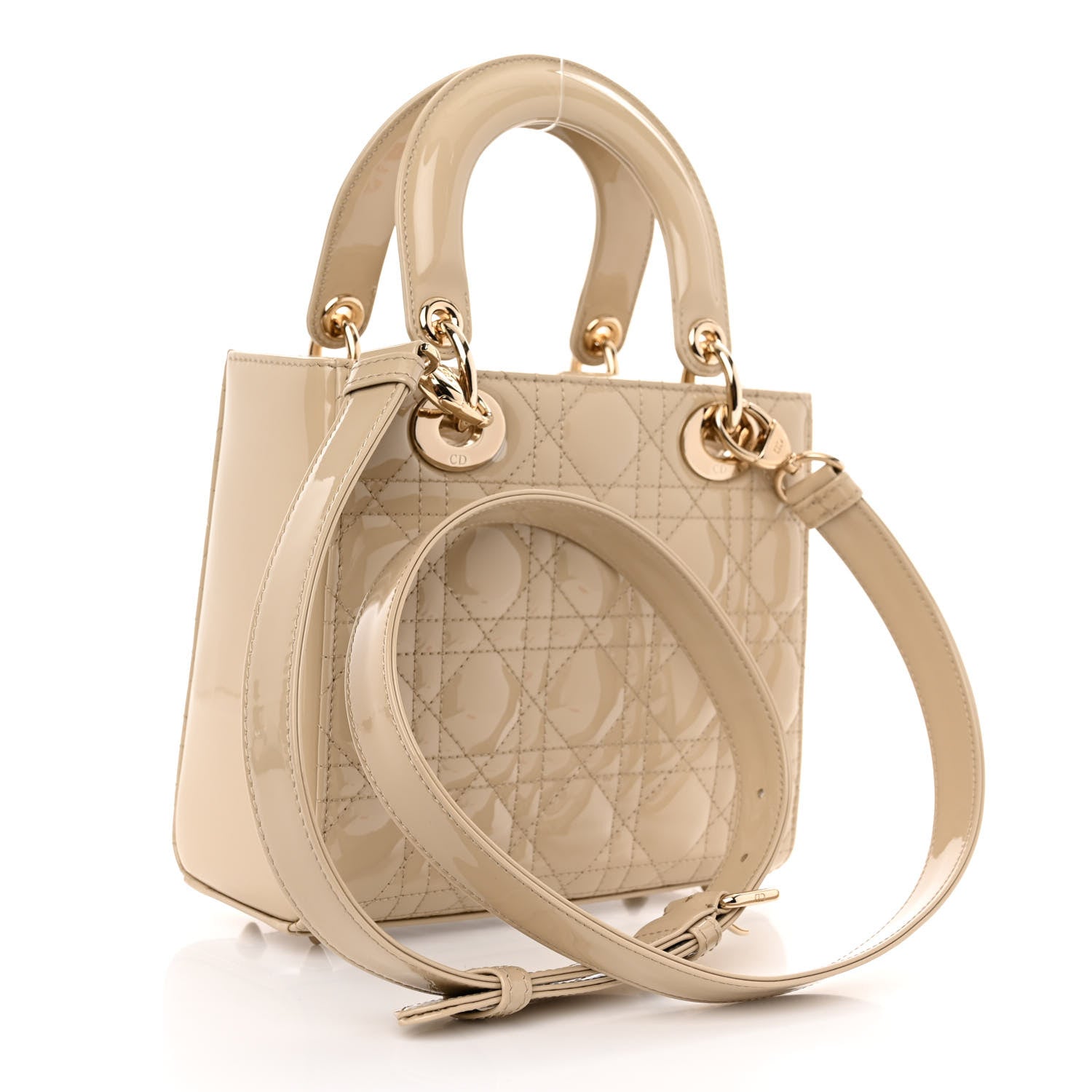 Christian Dior Patent Cannage Small Lady Dior Beige 1479603