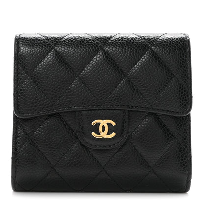 Chanel Caviar Quilted Compact Flap Wallet Black 1 of 9