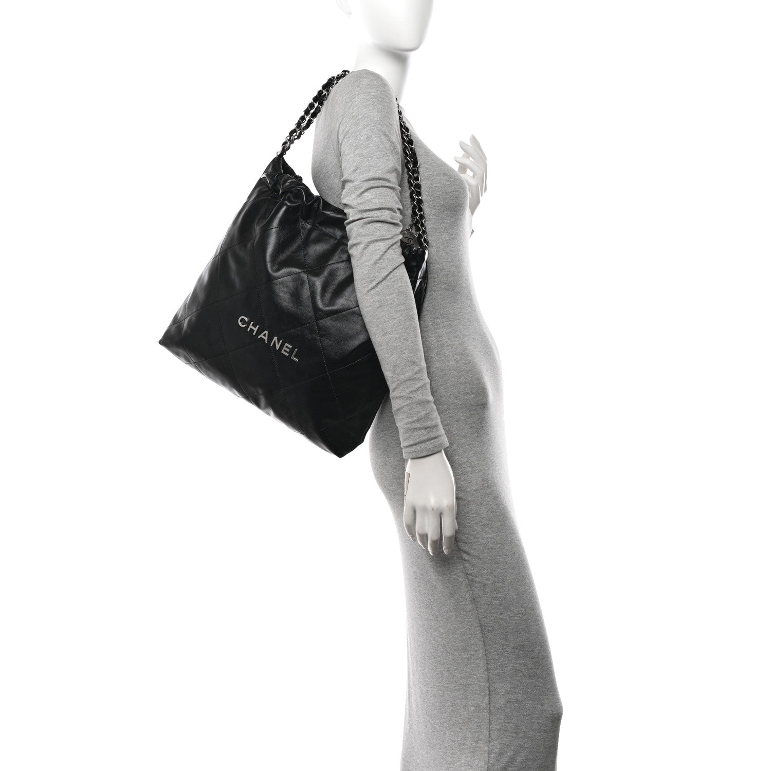Chanel Shiny Calfskin Quilted Chanel 22 Black 2 of 11