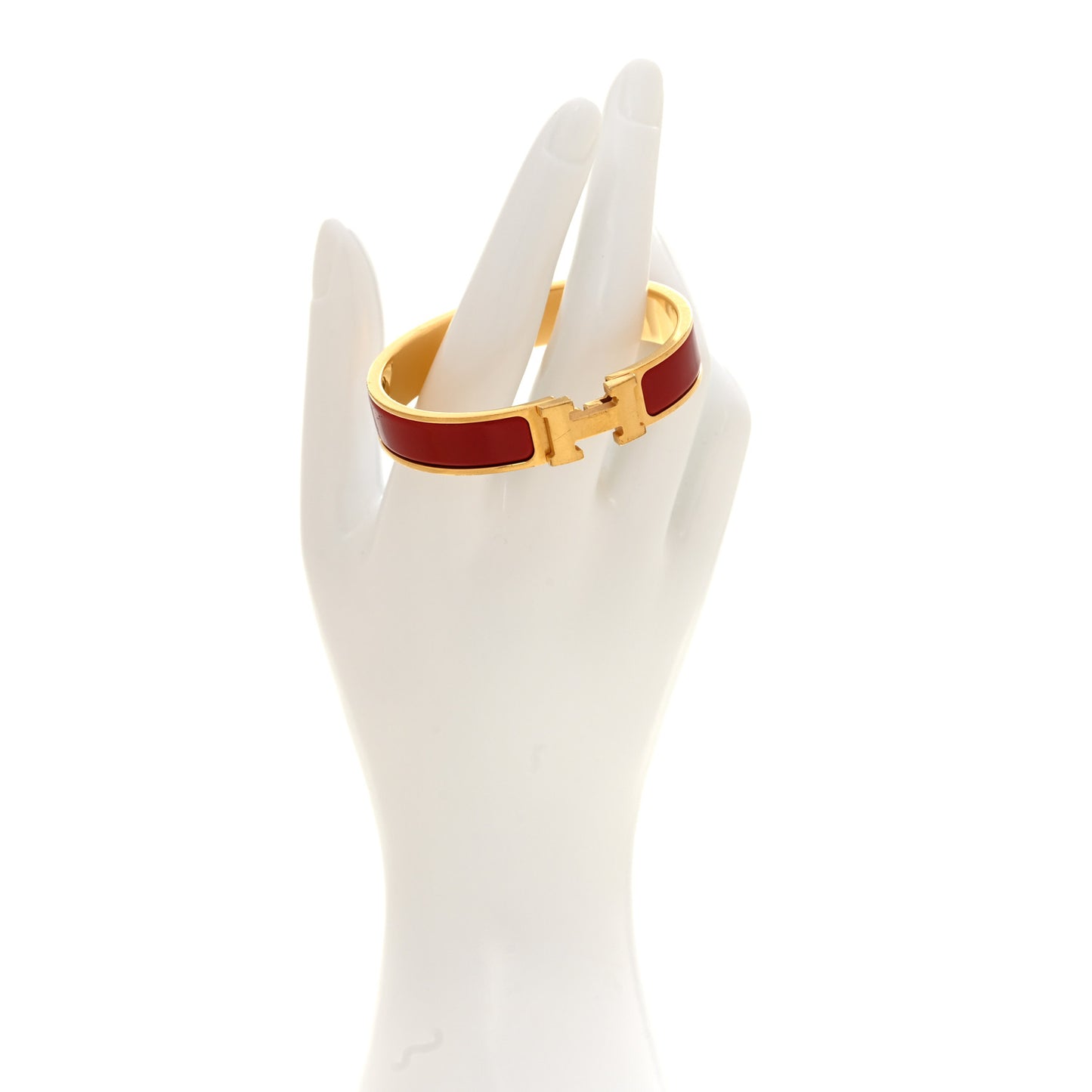 Enamel Narrow Clic Clac H Bracelet PM Rouge Amarante