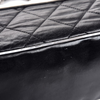 Chanel Lambskin Quilted East West Accordion Flap Black 13 of 14