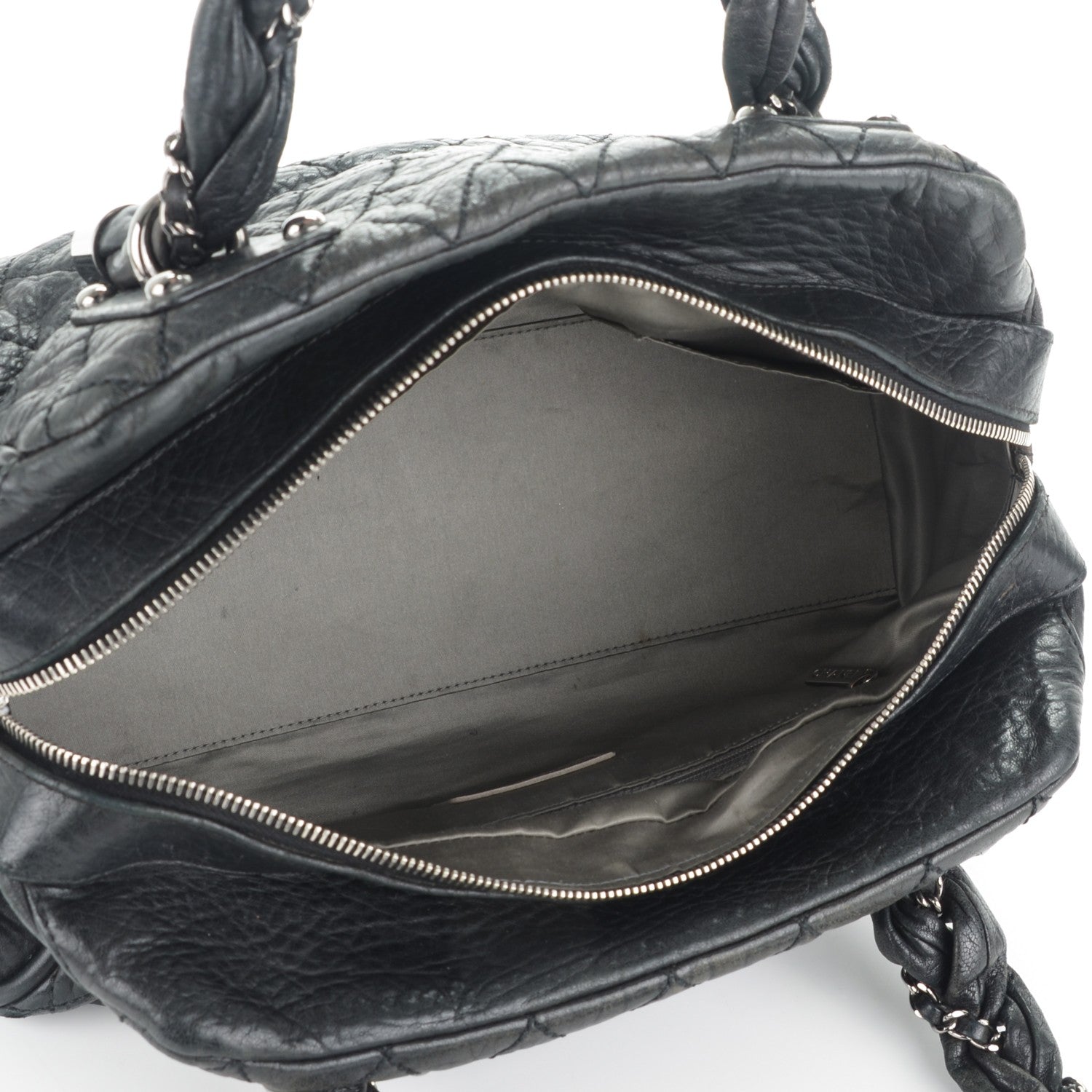 Chanel Distressed Lambskin Lady Braid Bowler Black 5 of 7