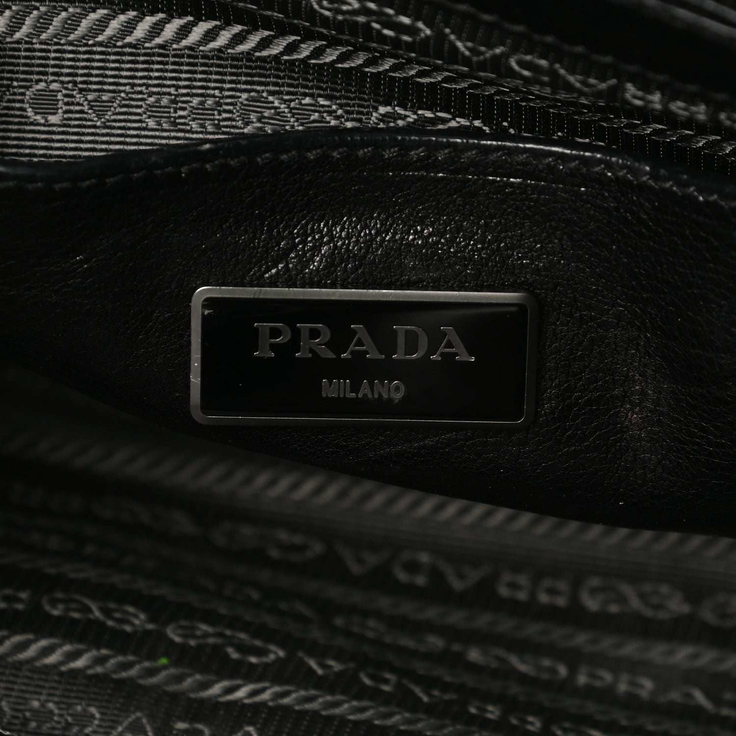 Prada Glace Calf Twin Pocket Tote Black 6 of 12