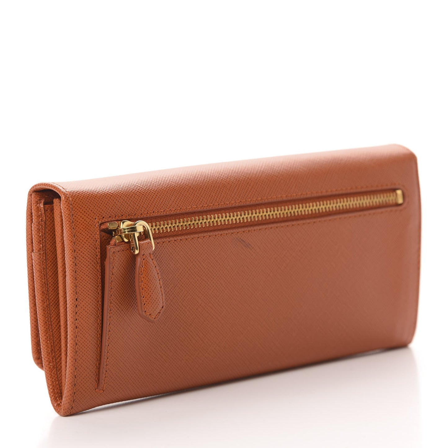Saffiano Metal Continental Flap Wallet Papaya