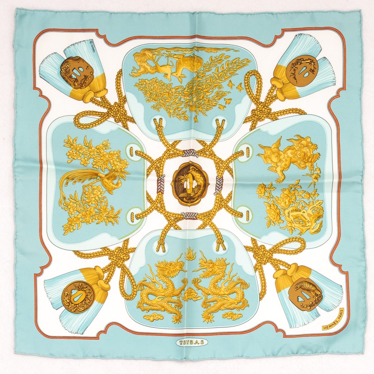 Silk Twill Tsubas Pocket Square Scarf