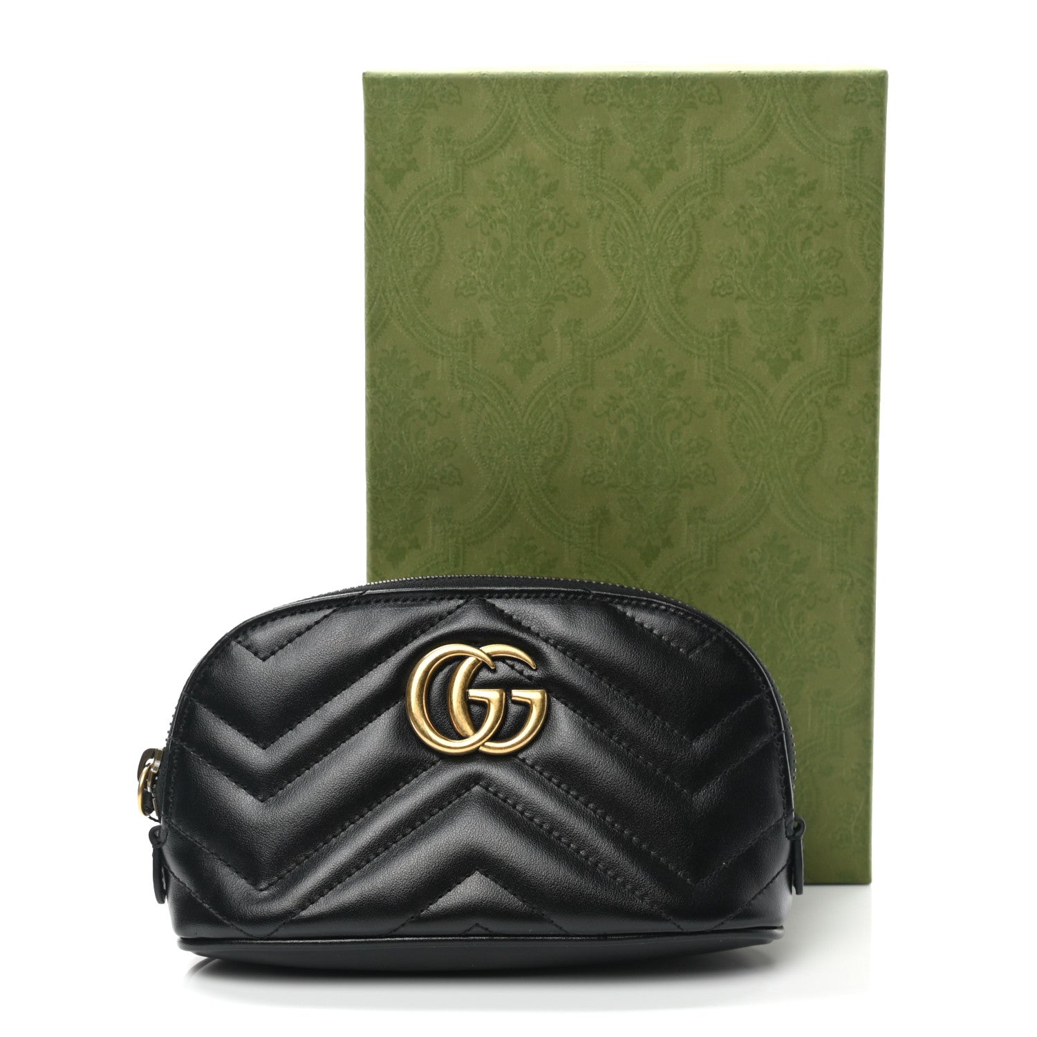 Gucci Calfskin Matelasse GG Marmont Pouch Cosmetic Case Black 8 of 8