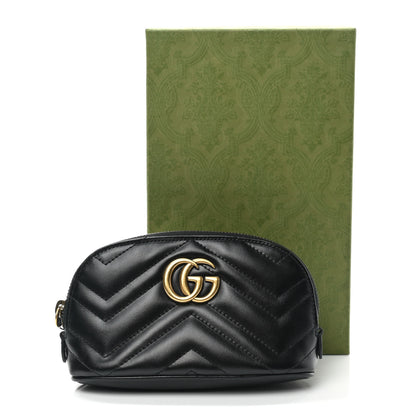 Gucci Calfskin Matelasse GG Marmont Pouch Cosmetic Case Black 8 of 8