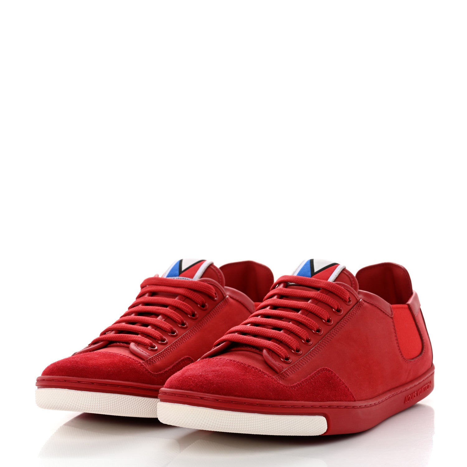 Louis Vuitton Suede Mens Americas Cup Slalom Sneakers 8 Red 3 of 8