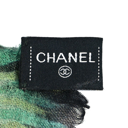 Chanel Cashmere CC Logo Shawl Black Multicolor 3 of 4