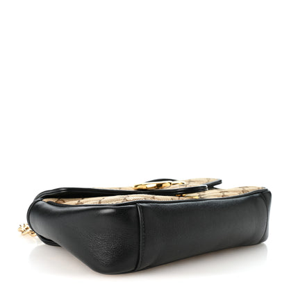 Gucci Monogram Matelasse Diagonal Mini GG Marmont Shoulder Bag Beige Black 4 of 11