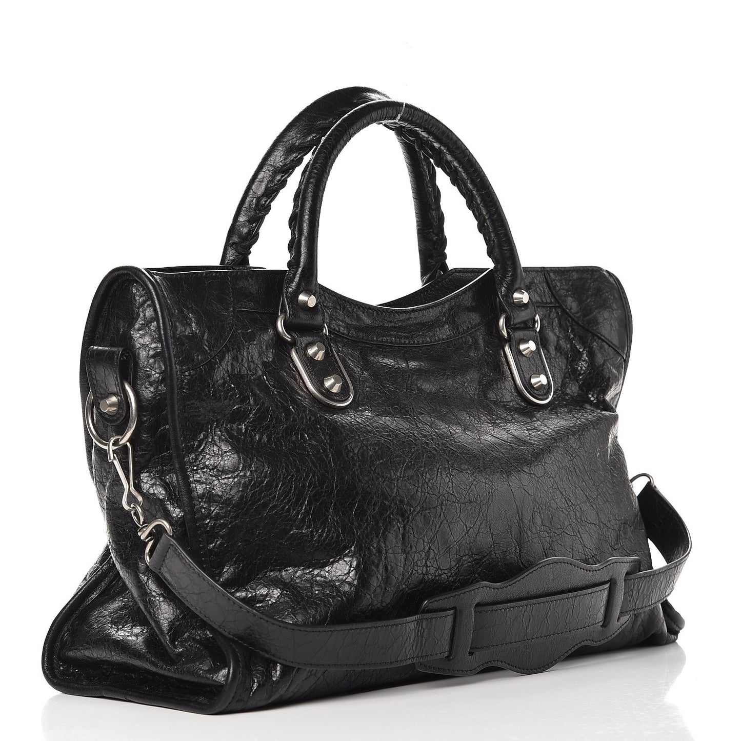Agneau Silver Metallic Edge Hardware City Black