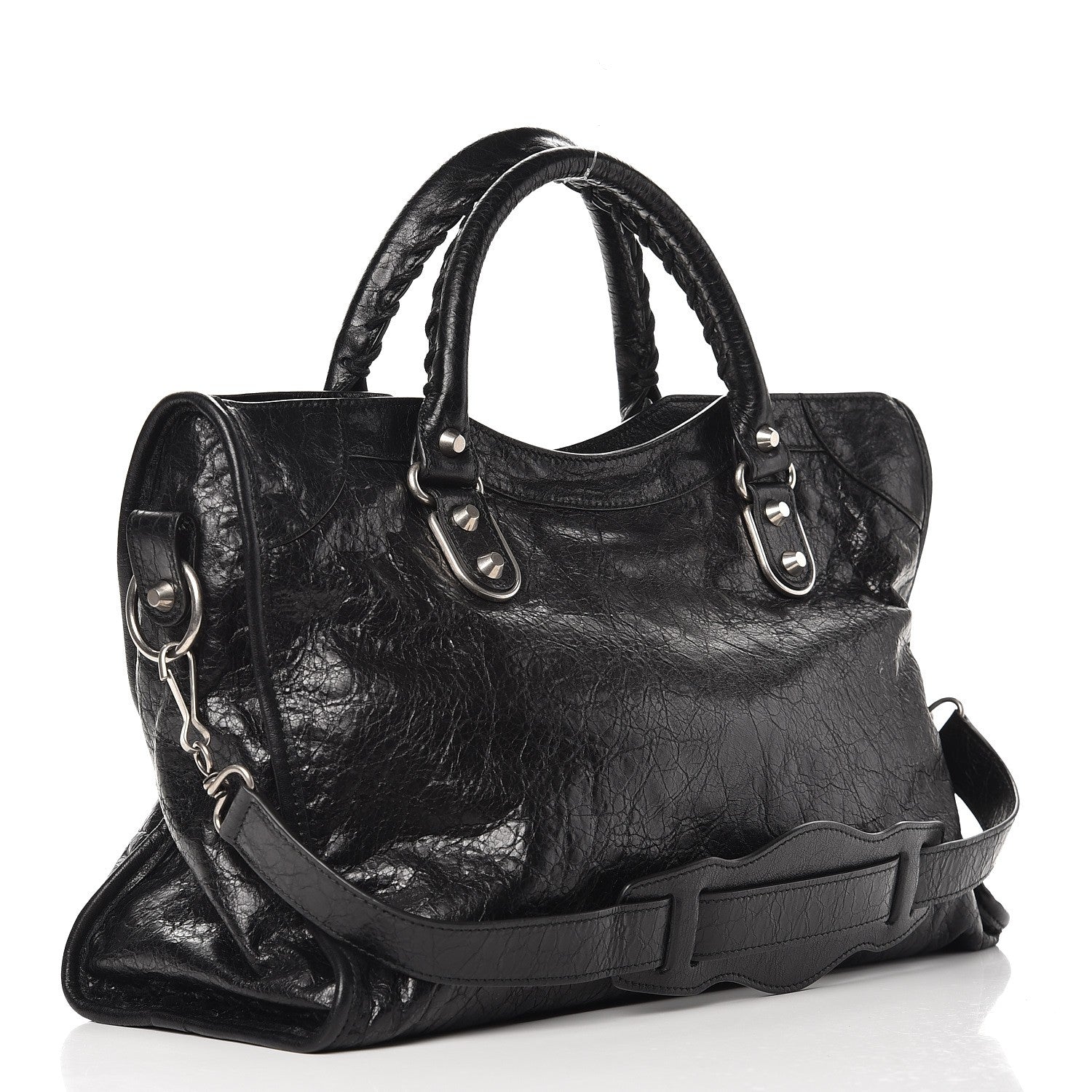 Balenciaga Agneau Silver Metallic Edge Hardware City Black 3 of 8
