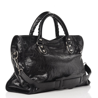 Balenciaga Agneau Silver Metallic Edge Hardware City Black 3 of 8