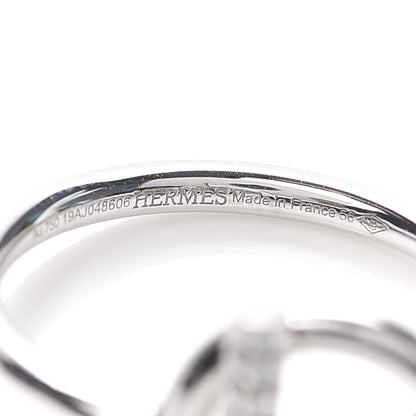 Hermes 18K White Gold Diamond PM Echappee Ring 56 7.5 4 of 5