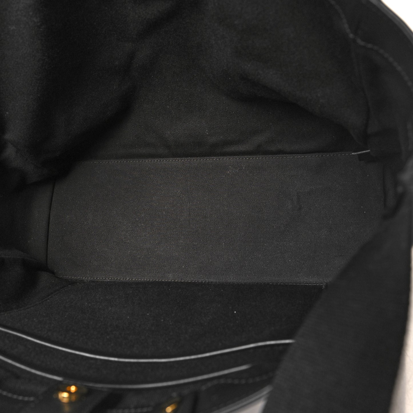 Canvas Calfskin Logo Tote Black