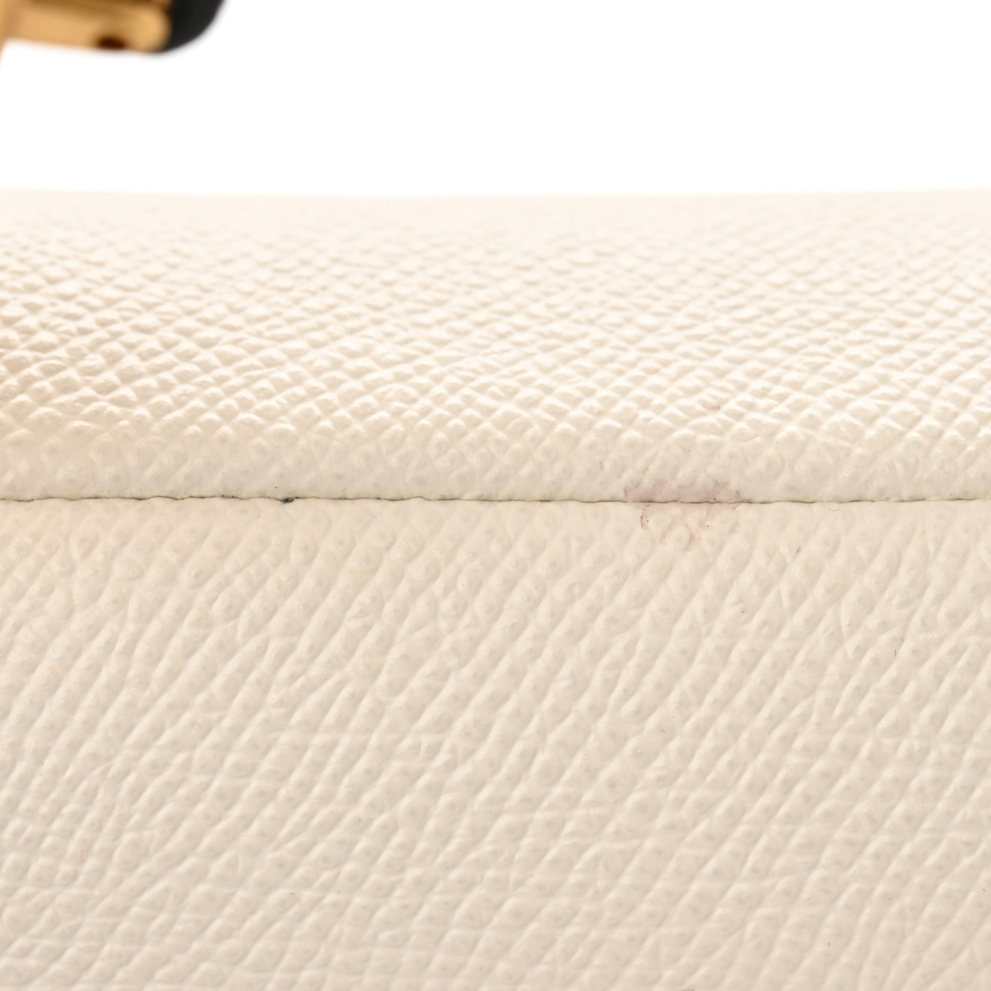 Grained Calfskin Mini Saddle Bag White