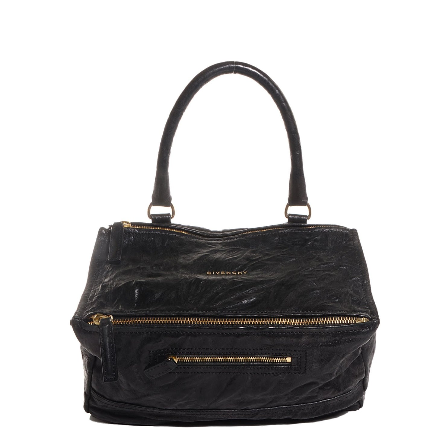 Tumbled Sheepskin Medium Pandora Bag Black