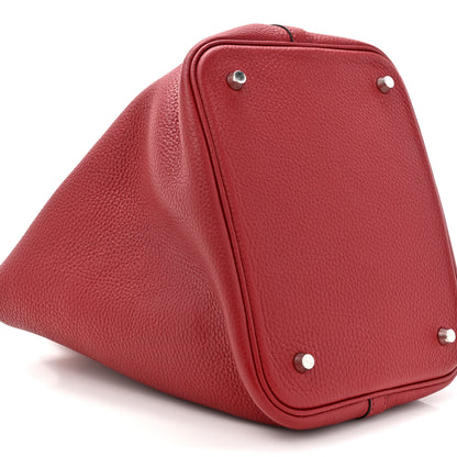 Hermes Taurillon Clemence Picotin Lock 22 MM Rouge H 10 of 11