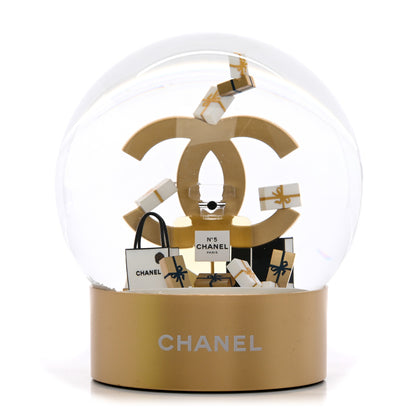 Chanel Glass CC Shopping Bag Snow Globe Gold 1 of 8