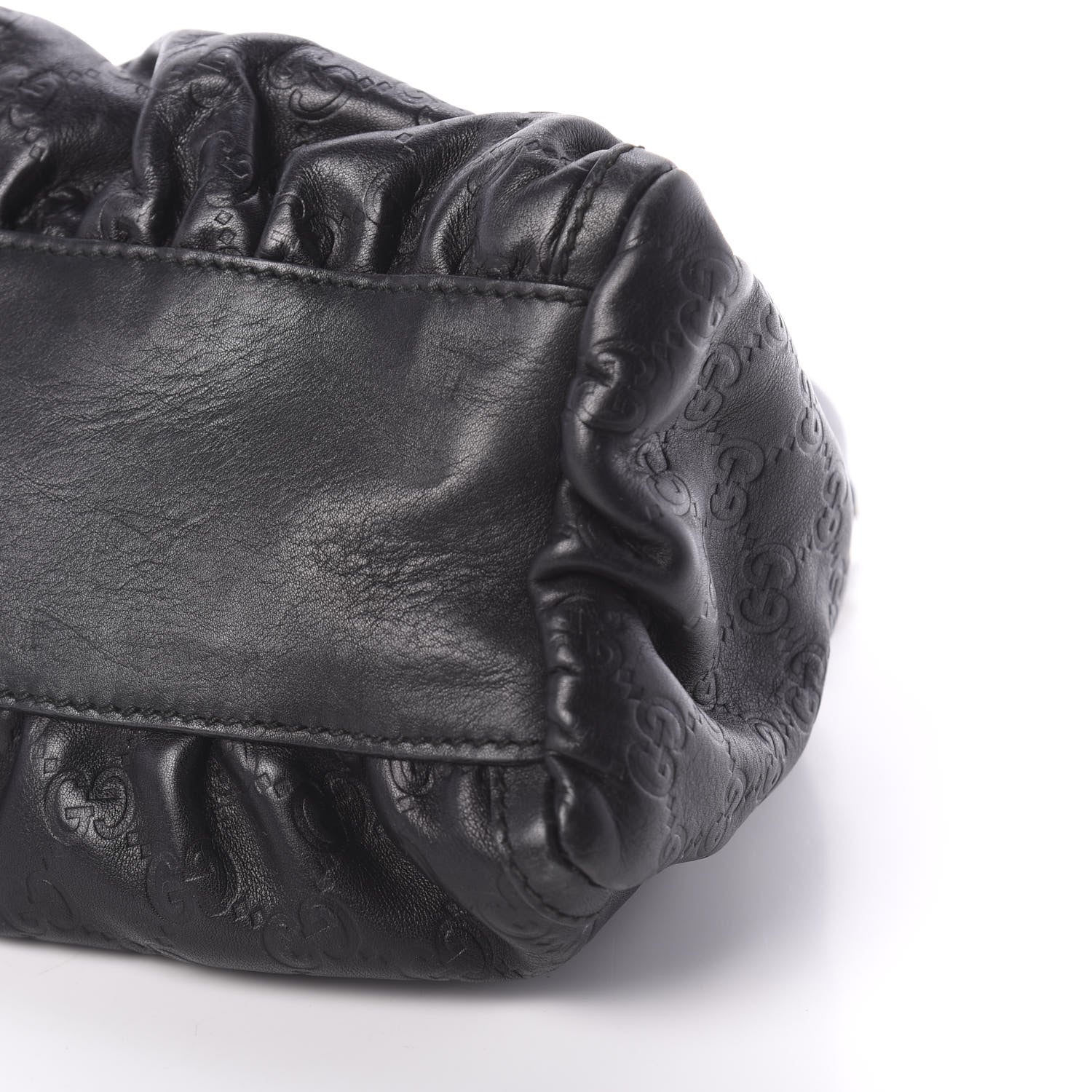 Gucci Guccissima Medium D Gold Ring Hobo Black 9 of 9