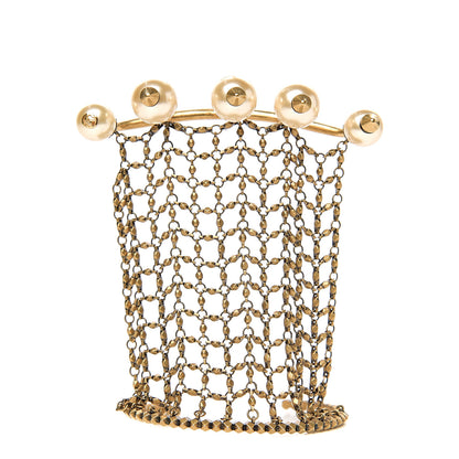 Gucci Metal Embellished Pearl Multi-Finger Ring Bracelet Gold 1 of 4