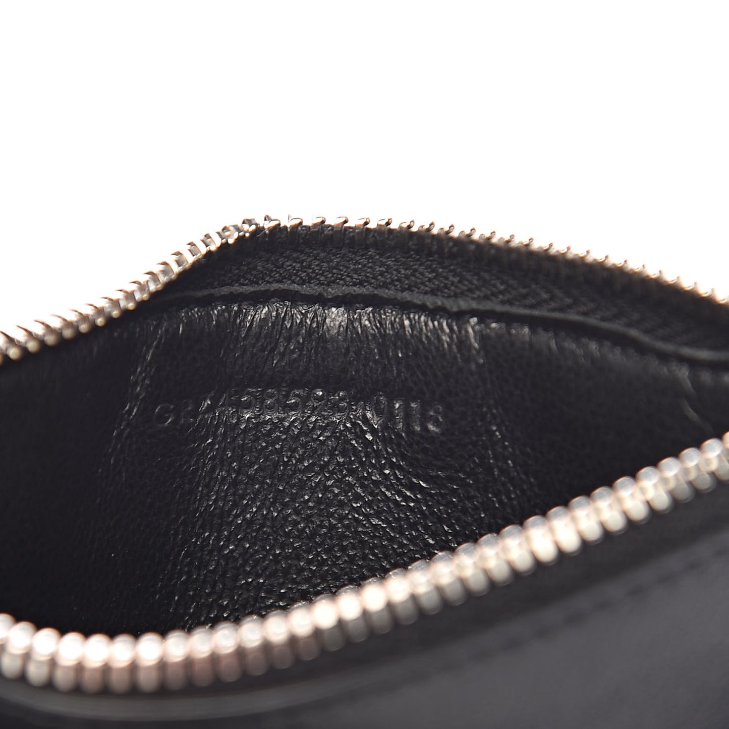 Calfskin Moujik Patch Fragments Zip Pouch Card Holder Black