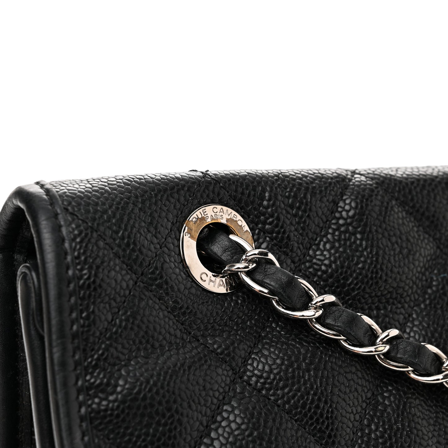 Caviar Quilted Large French Riviera Flap Black