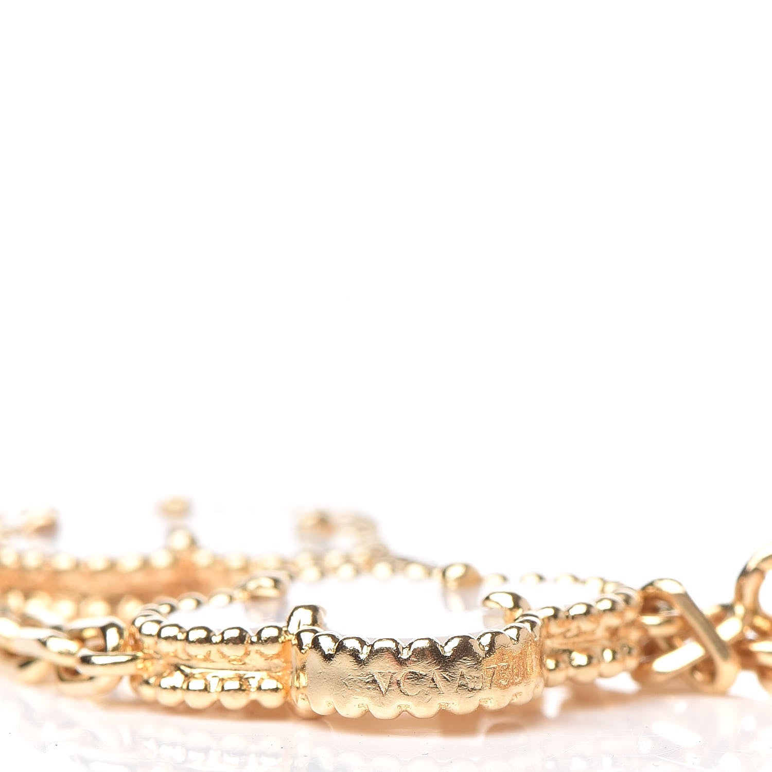 Van Cleef & Arpels 18K Yellow Gold Mother of Pearl 5 Motifs Vintage Alhambra Bracelet 5 of 5
