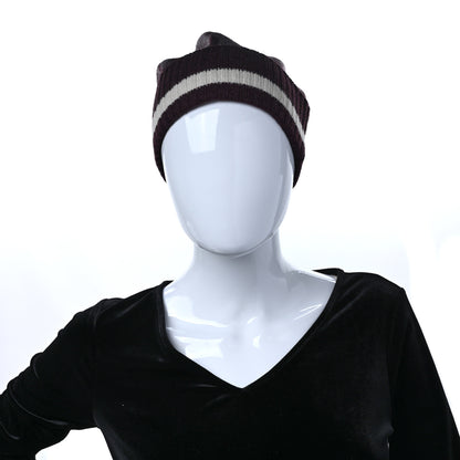 Gucci Cashmere Jacquard Monogram Jumbo GG Canvy Hat Beanie Hat M Lipstick Rose Ivory 2 of 5