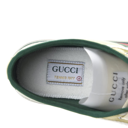 Gucci Canvas Web Mens 1977 Tennis Sneakers 6 Burro Mystic White 7 of 9