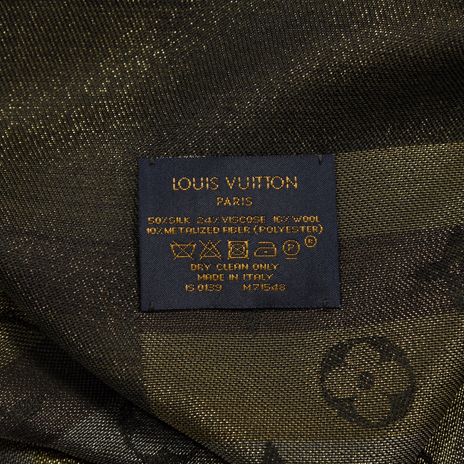 Louis Vuitton Silk Lurex Wool So Shine Monogram Shawl Black 3 of 3