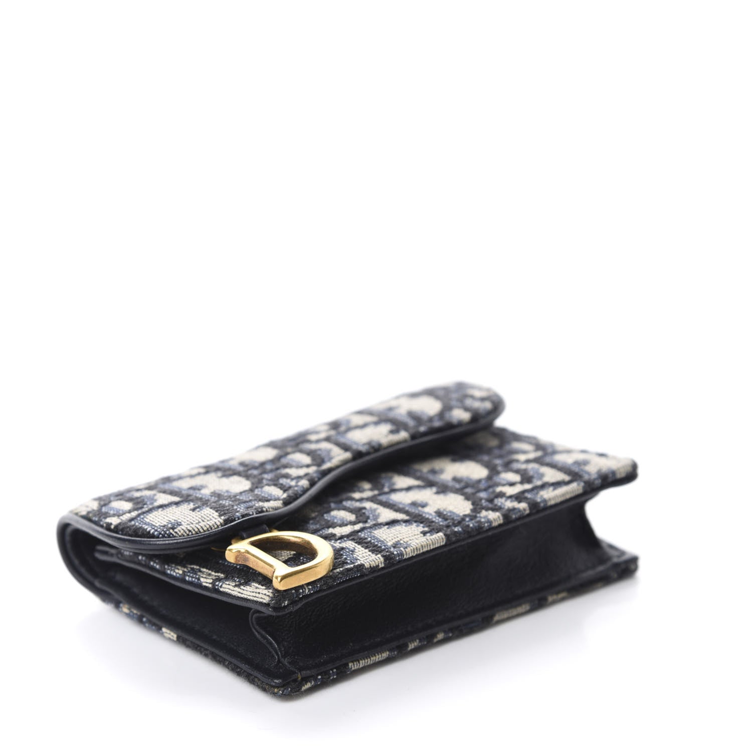 Christian Dior Oblique Saddle Card Holder Blue 4 of 6