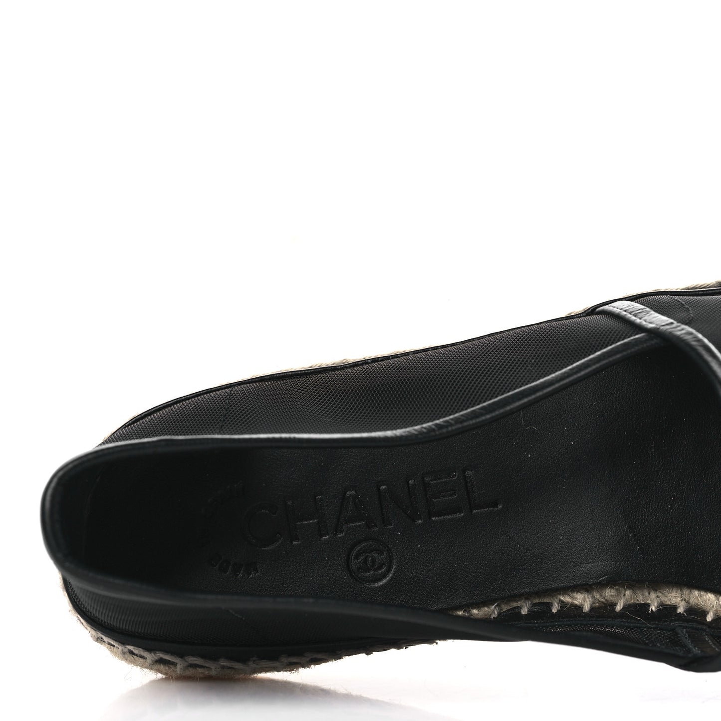 Mesh Grosgrain CC Espadrilles 40 Black