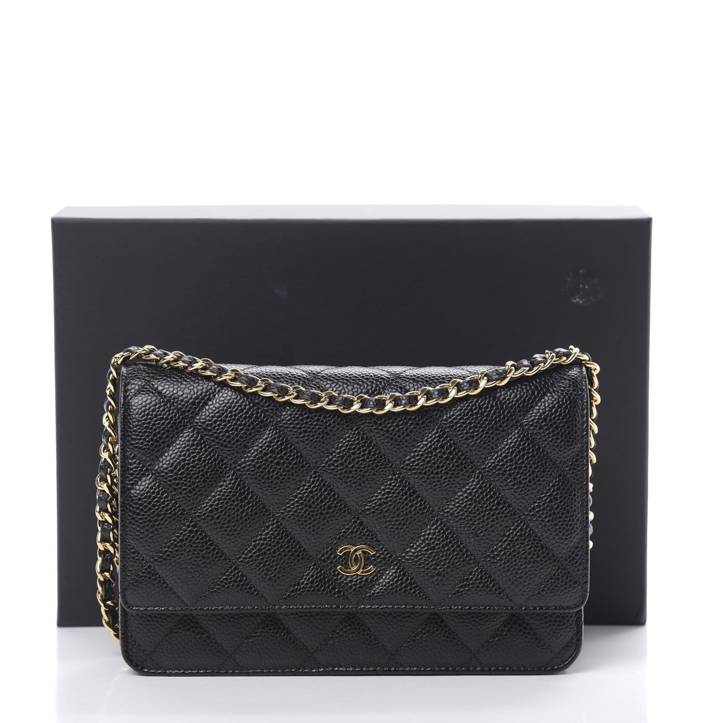 Caviar Quilted Wallet On Chain WOC Black