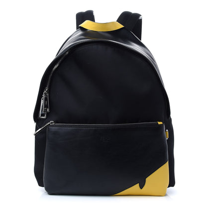 Fendi Nylon Vitello Grace Cruise Corner Bugs Pouch Pocket Backpack Black Sunflower 1 of 10