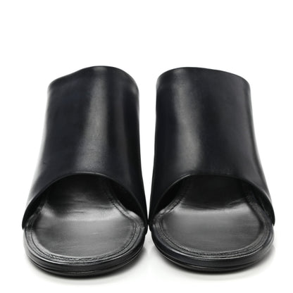 Balenciaga Shiny Sheepskin Oval 90mm Mule Pump 40 Navy 2 of 8