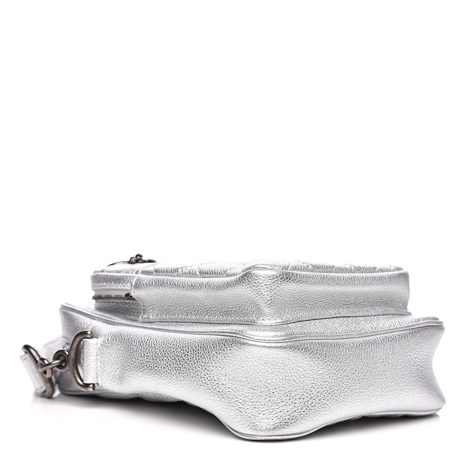Chanel Metallic Calfskin Camera Case Silver 4 of 11