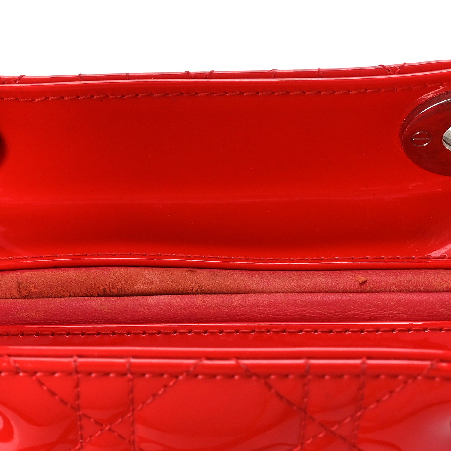 Christian Dior Patent Cannage Medium Lady Dior Red 10 of 12