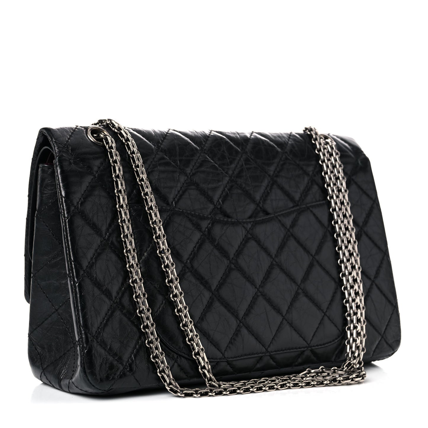 Aged Calfskin Quilted 2.55 Reissue 227 Flap Black