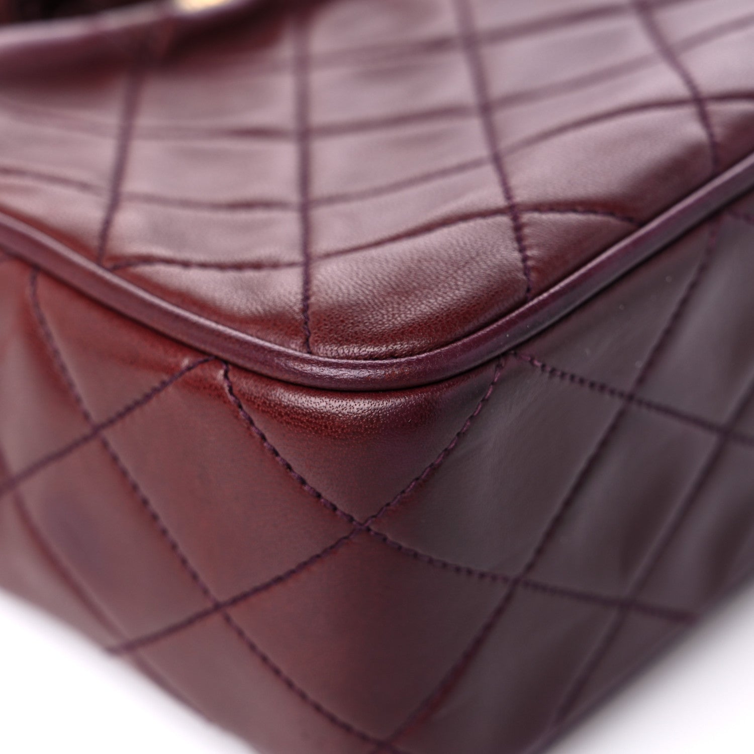 Chanel Lambskin Quilted Tassel CC Camera Case Burgundy 11 of 14